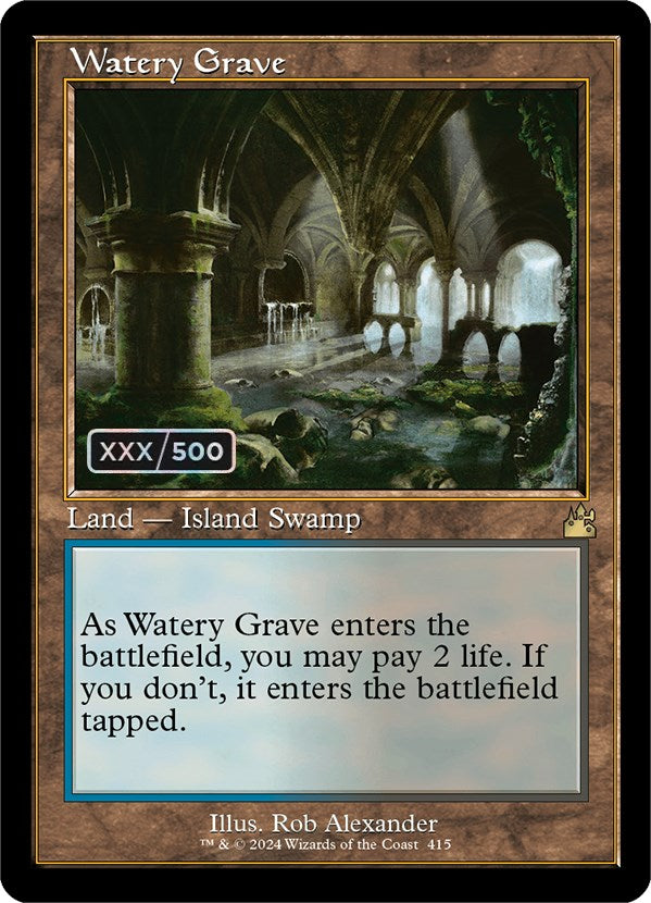 Watery Grave (Retro) (Serialized) [Ravnica Remastered] MTG Single Magic: The Gathering | Red Claw Gaming