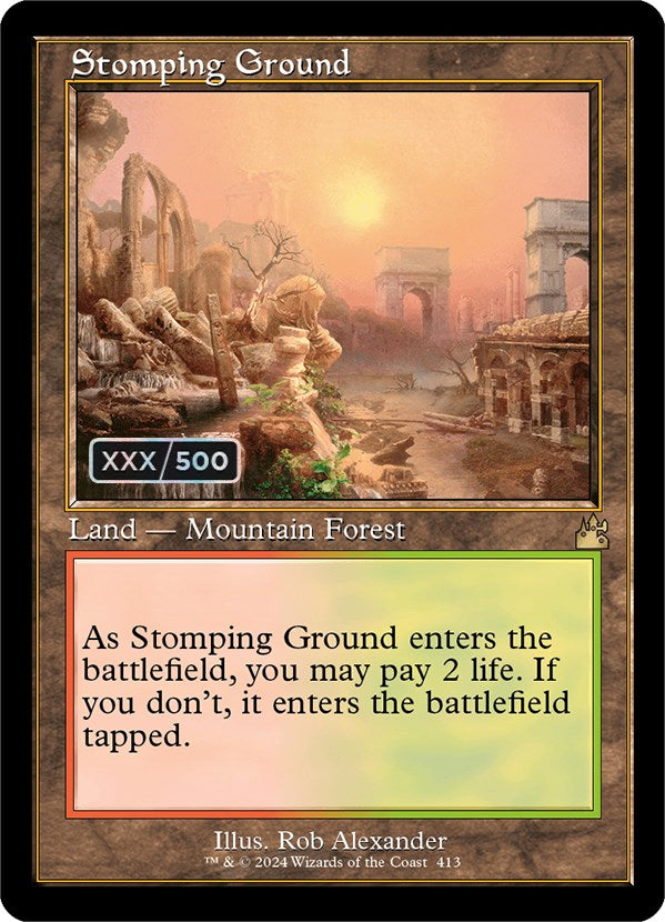 Stomping Ground (Retro) (Serialized) [Ravnica Remastered] MTG Single Magic: The Gathering | Red Claw Gaming