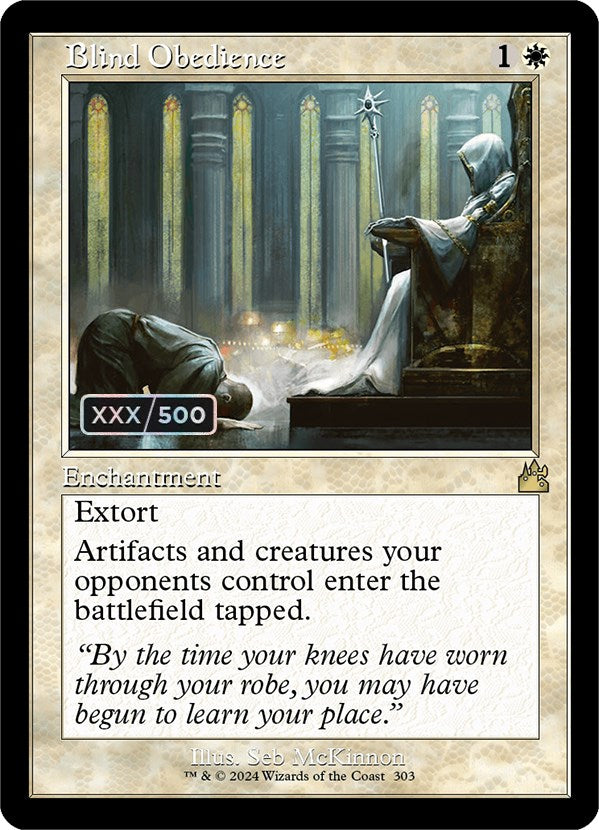 Blind Obedience (Retro) (Serialized) [Ravnica Remastered] MTG Single Magic: The Gathering | Red Claw Gaming