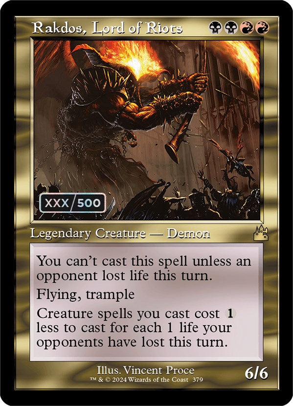 Rakdos, Lord of Riots (Retro) (Serialized) [Ravnica Remastered] MTG Single Magic: The Gathering | Red Claw Gaming