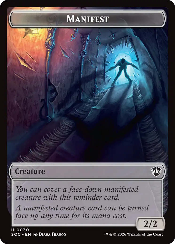 Elemental (0020) // Manifest Double-Sided Token [Secrets of Strixhaven Commander Tokens] MTG Single Magic: The Gathering | Red Claw Gaming