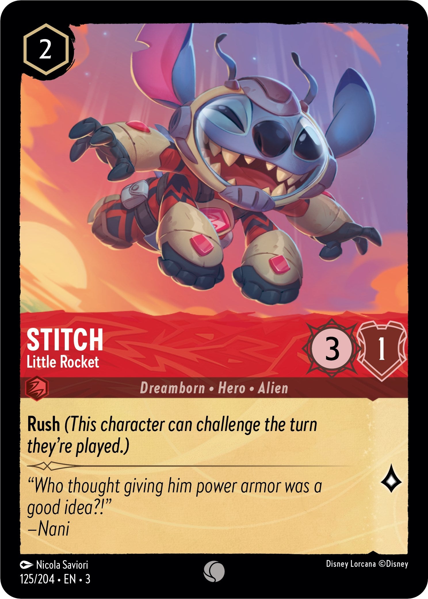 Stitch - Little Rocket (125/204) [Into the Inklands] Lorcana Single Disney    | Red Claw Gaming
