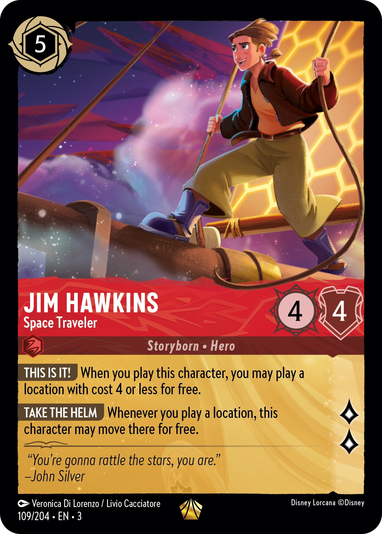 Jim Hawkins - Space Traveler (109/204) [Into the Inklands] Lorcana Single Disney    | Red Claw Gaming