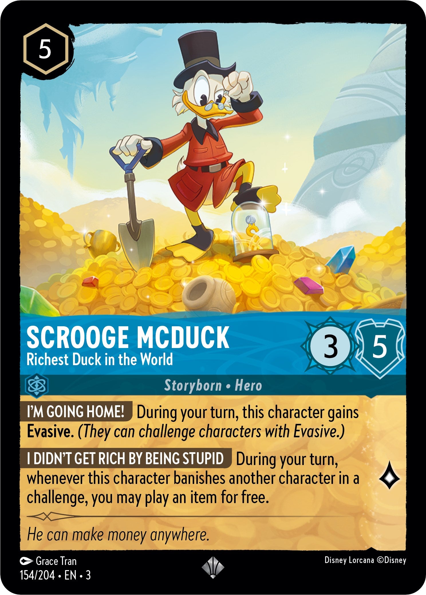 Scrooge McDuck - Richest Duck in the World (154/204) [Into the Inklands] Lorcana Single Disney    | Red Claw Gaming