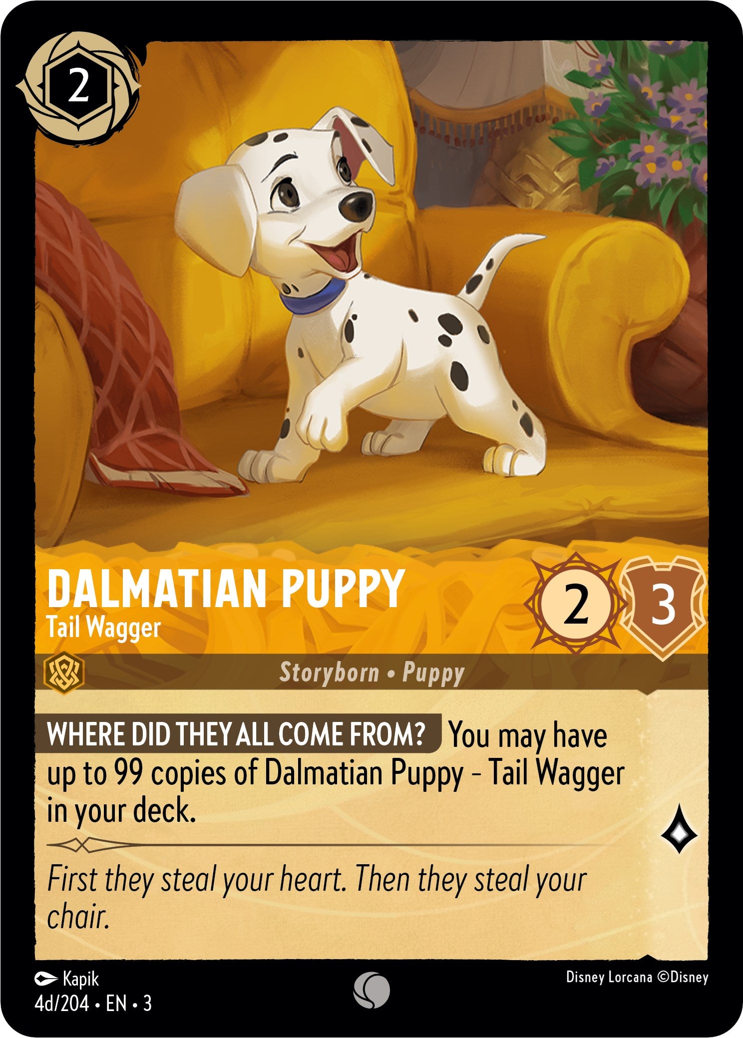 Dalmatian Puppy - Tail Wagger (4d) (4d/204) [Into the Inklands] Lorcana Single Disney    | Red Claw Gaming