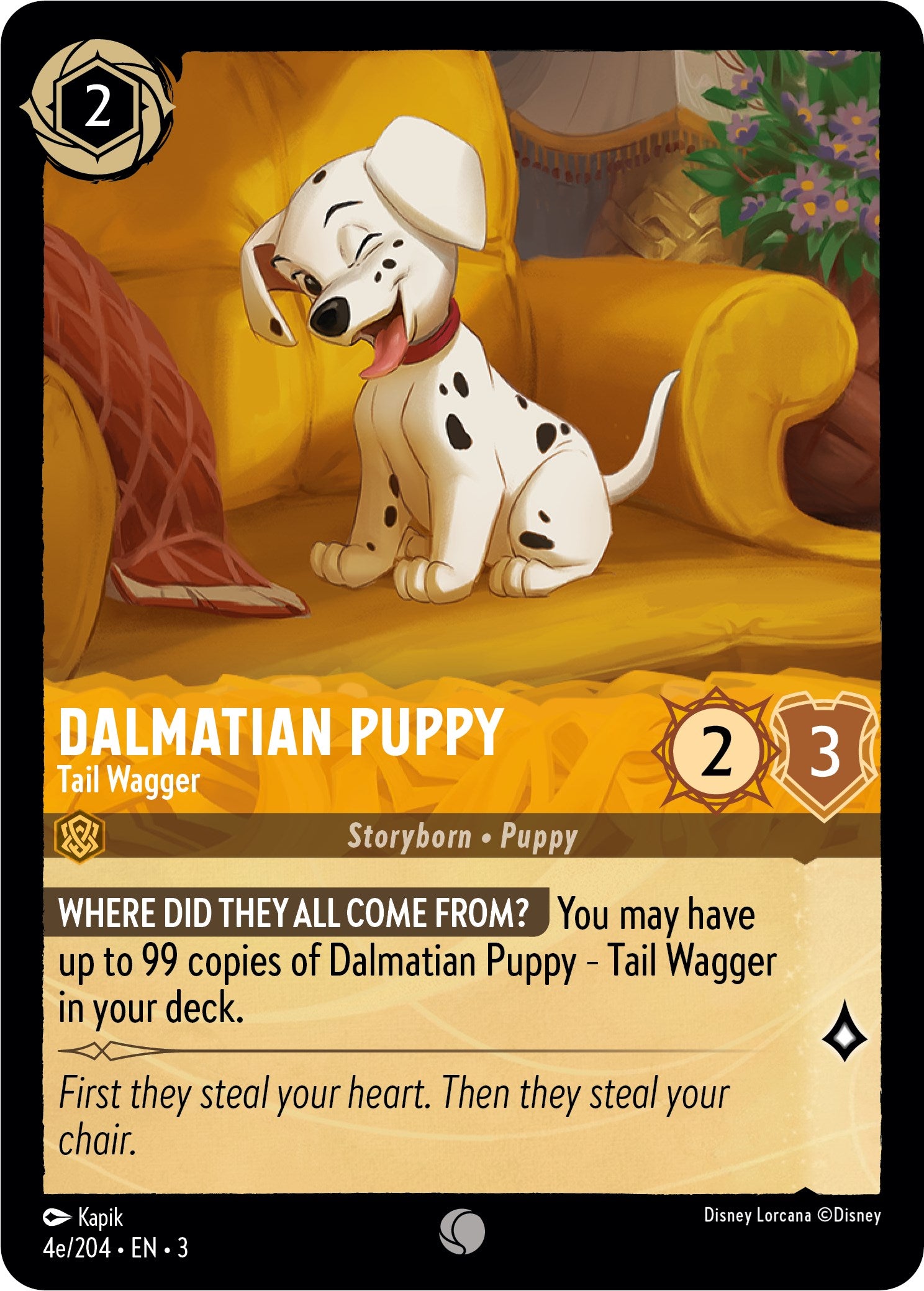 Dalmatian Puppy - Tail Wagger (4e) (4e/204) [Into the Inklands] Lorcana Single Disney    | Red Claw Gaming