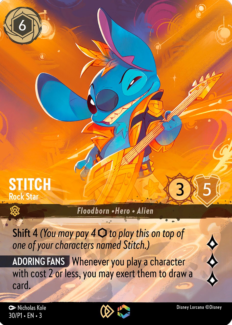 Stitch - Rock Star (Store Championship) (30) [Promo Cards] Lorcana Single Disney | Red Claw Gaming