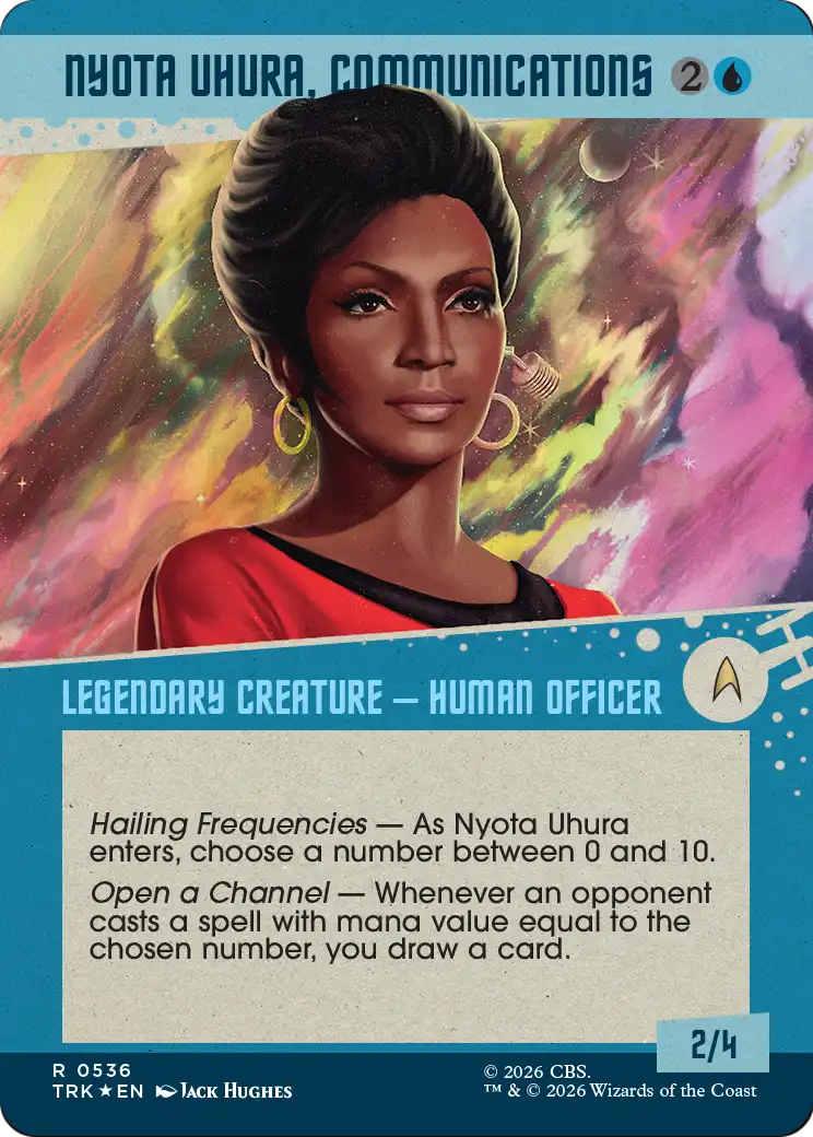 Nyota Uhura, Communications (Showcase) (Surge Foil) [Star Trek] MTG Single Magic: The Gathering | Red Claw Gaming