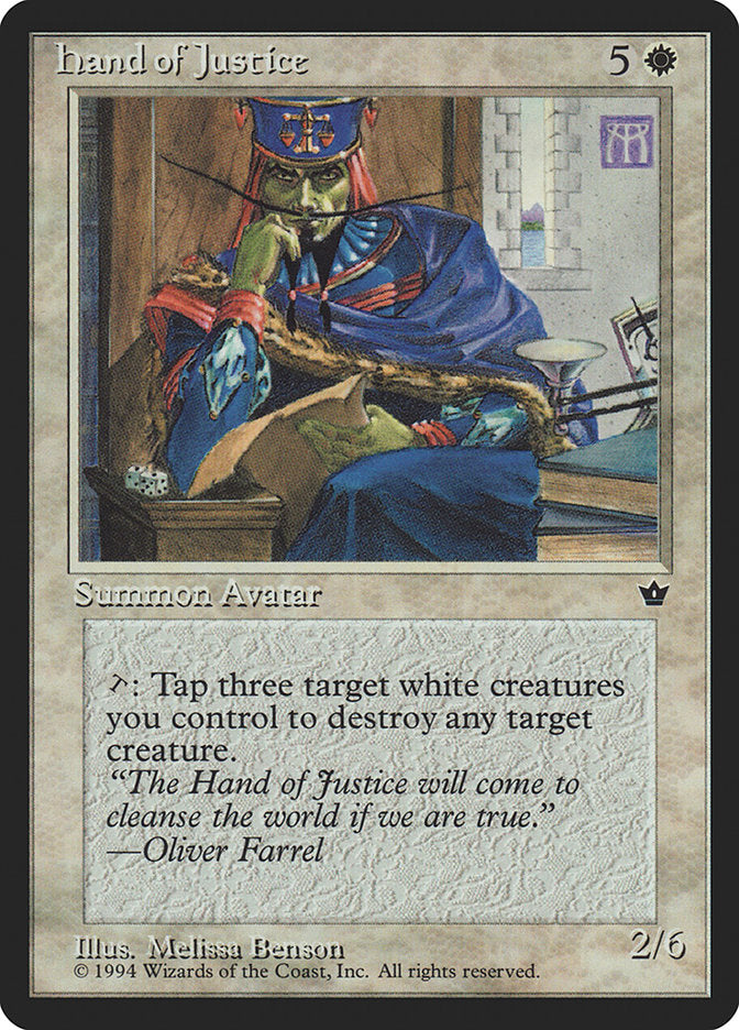 Hand of Justice [Fallen Empires] MTG Single Magic: The Gathering | Red Claw Gaming