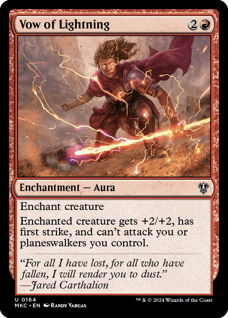 Vow of Lightning [Murders at Karlov Manor Commander] MTG Single Magic: The Gathering    | Red Claw Gaming