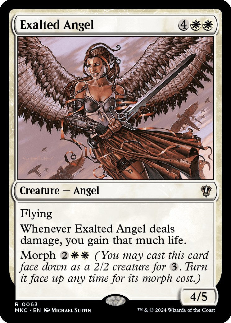 Exalted Angel [Murders at Karlov Manor Commander] MTG Single Magic: The Gathering | Red Claw Gaming