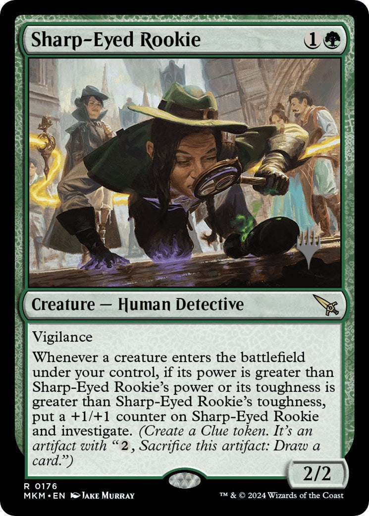 Sharp-Eyed Rookie (Promo Pack) [Murders at Karlov Manor Promos] MTG Single Magic: The Gathering | Red Claw Gaming