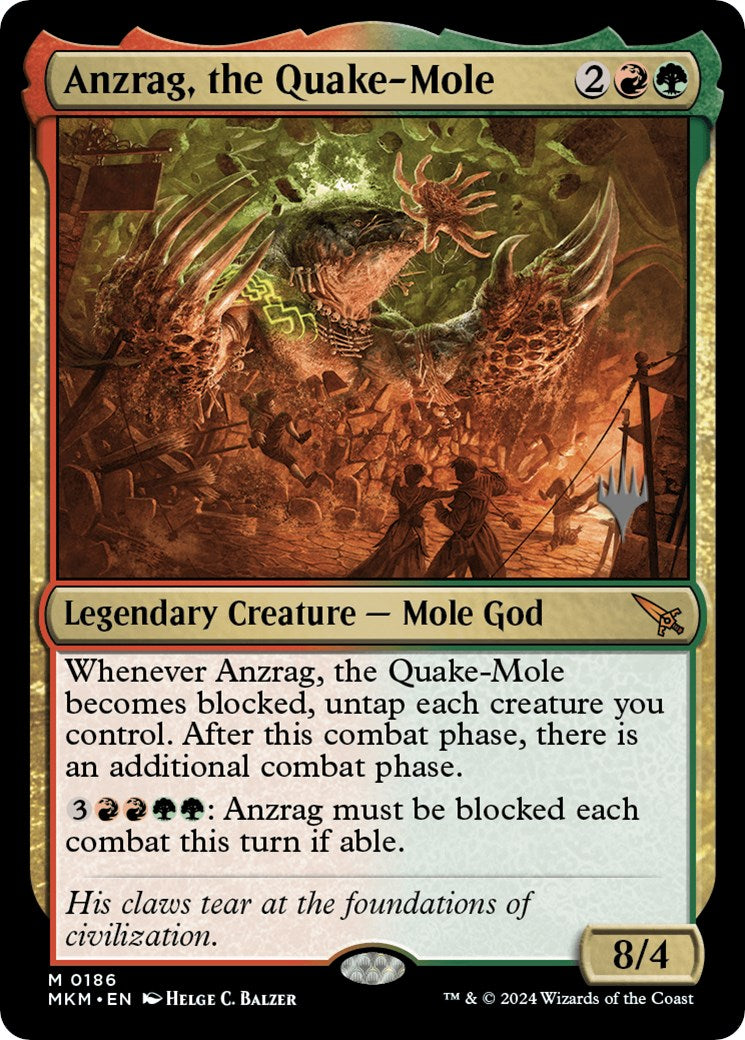 Anzrag, the Quake-Mole (Promo Pack) [Murders at Karlov Manor Promos] MTG Single Magic: The Gathering | Red Claw Gaming