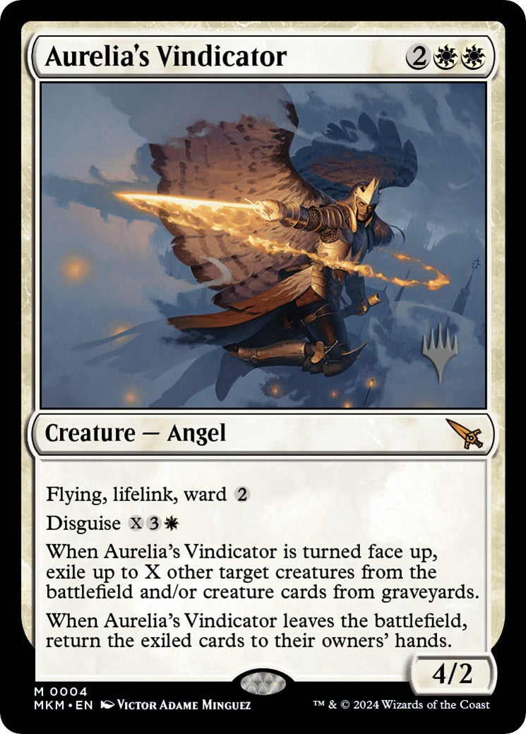Aurelia's Vindicator (Promo Pack) [Murders at Karlov Manor Promos] MTG Single Magic: The Gathering | Red Claw Gaming
