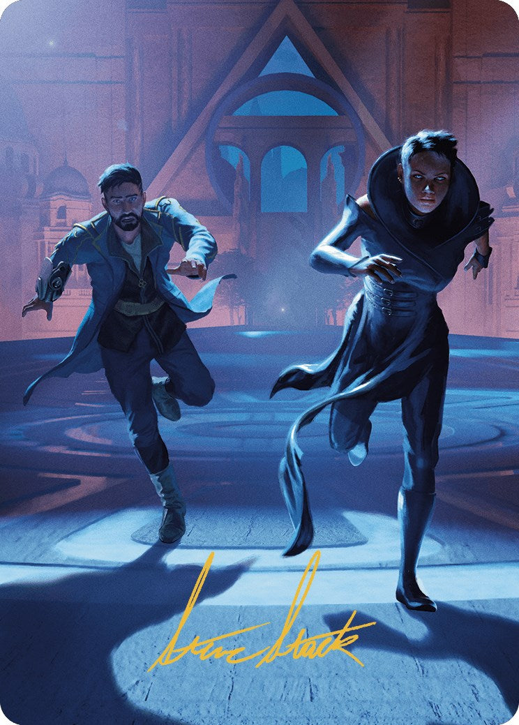 Unauthorized Exit Art Card (Gold-Stamped Signature) [Murders at Karlov Manor Art Series] MTG Single Magic: The Gathering | Red Claw Gaming