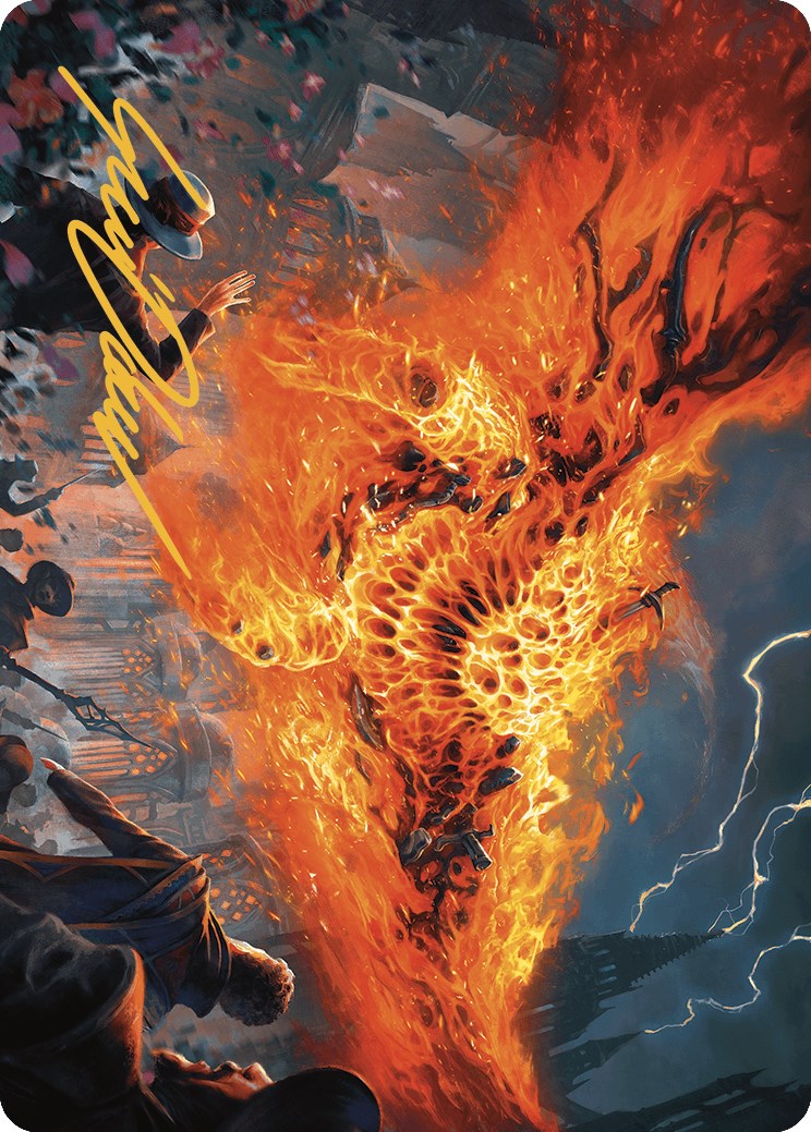 Havoc Eater Art Card (Gold-Stamped Signature) [Murders at Karlov Manor Art Series] MTG Single Magic: The Gathering | Red Claw Gaming