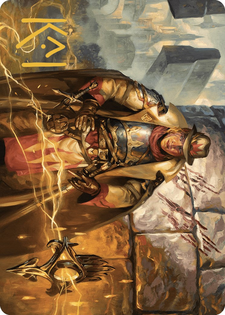 Tenth District Hero Art Card (Gold-Stamped Signature) [Murders at Karlov Manor Art Series] MTG Single Magic: The Gathering | Red Claw Gaming