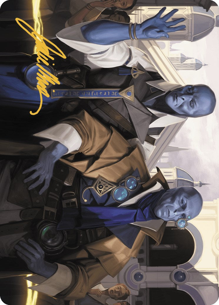Hotshot Investigators Art Card (Gold-Stamped Signature) [Murders at Karlov Manor Art Series] MTG Single Magic: The Gathering | Red Claw Gaming
