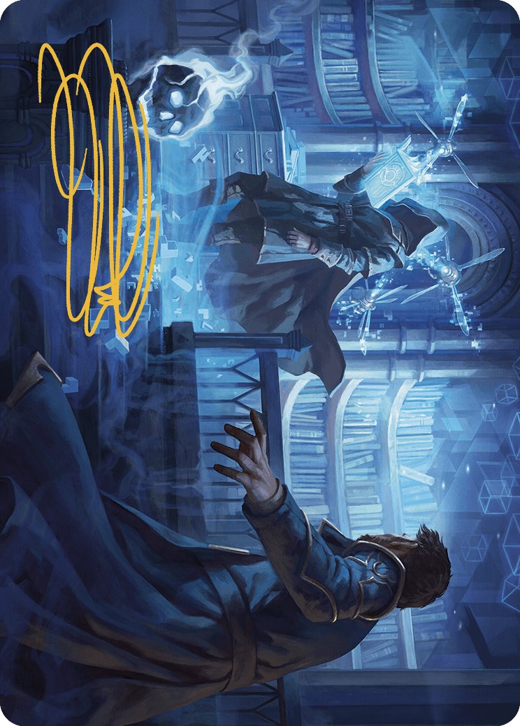 Intrude on the Mind Art Card (Gold-Stamped Signature) [Murders at Karlov Manor Art Series] MTG Single Magic: The Gathering | Red Claw Gaming