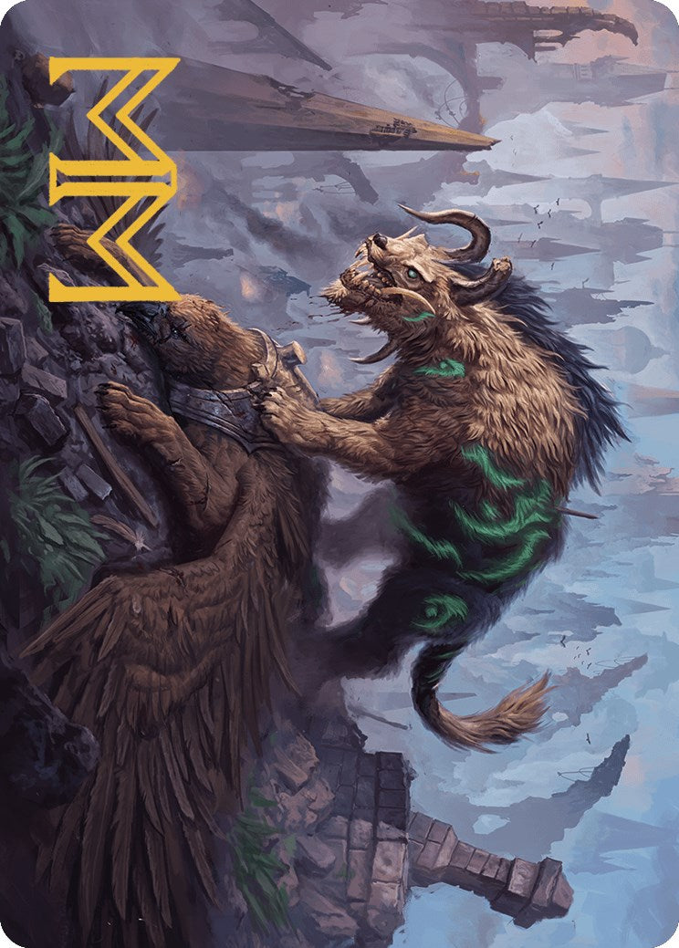 Axebane Ferox Art Card (Gold-Stamped Signature) [Murders at Karlov Manor Art Series] MTG Single Magic: The Gathering | Red Claw Gaming
