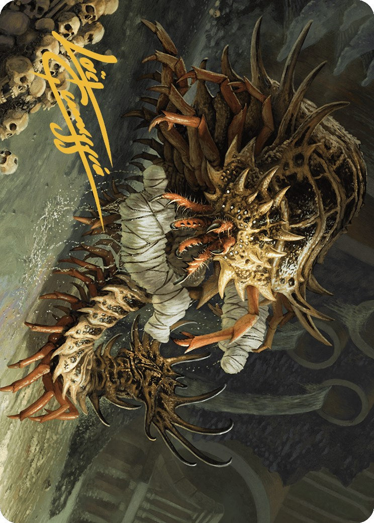 Rot Farm Mortipede Art Card (Gold-Stamped Signature) [Murders at Karlov Manor Art Series] MTG Single Magic: The Gathering | Red Claw Gaming