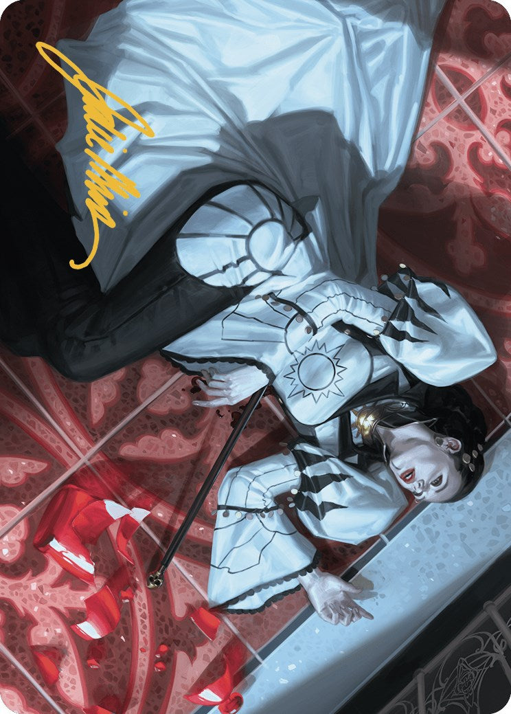 Deadly Complication Art Card (18/49) (Gold-Stamped Signature) [Murders at Karlov Manor Art Series] MTG Single Magic: The Gathering | Red Claw Gaming