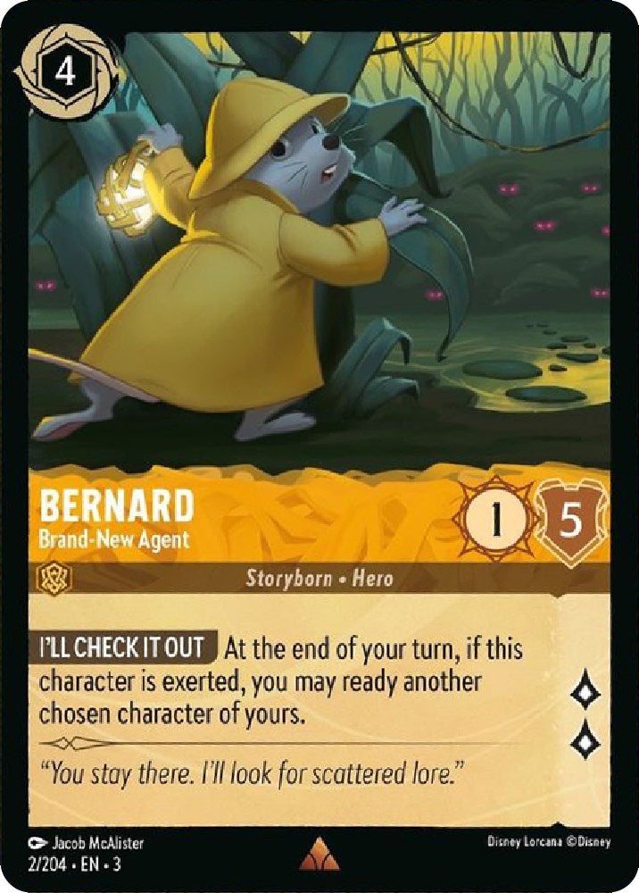 Bernard - Brand-New Agent (2/204) [Into the Inklands] Lorcana Single Disney    | Red Claw Gaming