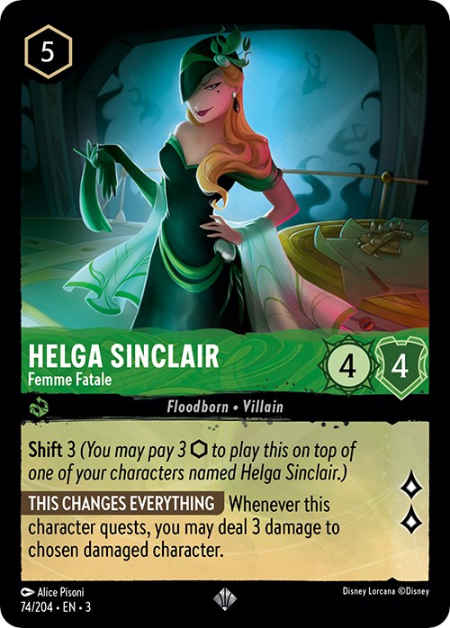 Helga Sinclair - Femme Fatale (74/204) [Into the Inklands] Lorcana Single Disney    | Red Claw Gaming