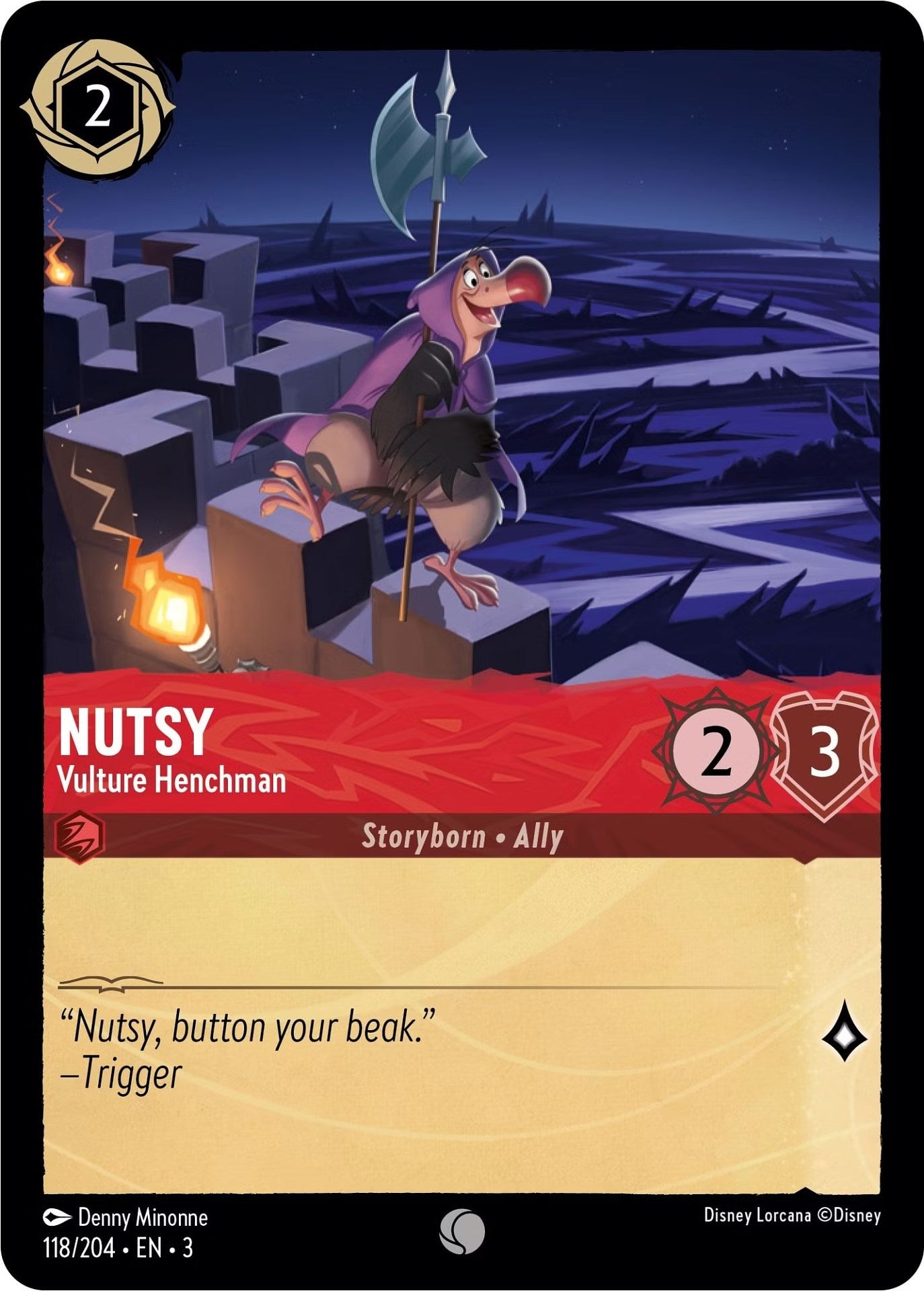 Nutsy - Vulture Henchman (118/204) [Into the Inklands] Lorcana Single Disney    | Red Claw Gaming