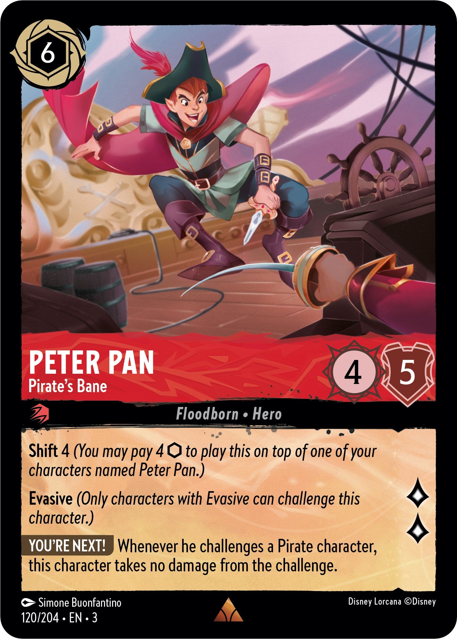 Peter Pan - Pirate's Bane (120/204) [Into the Inklands] Lorcana Single Disney    | Red Claw Gaming