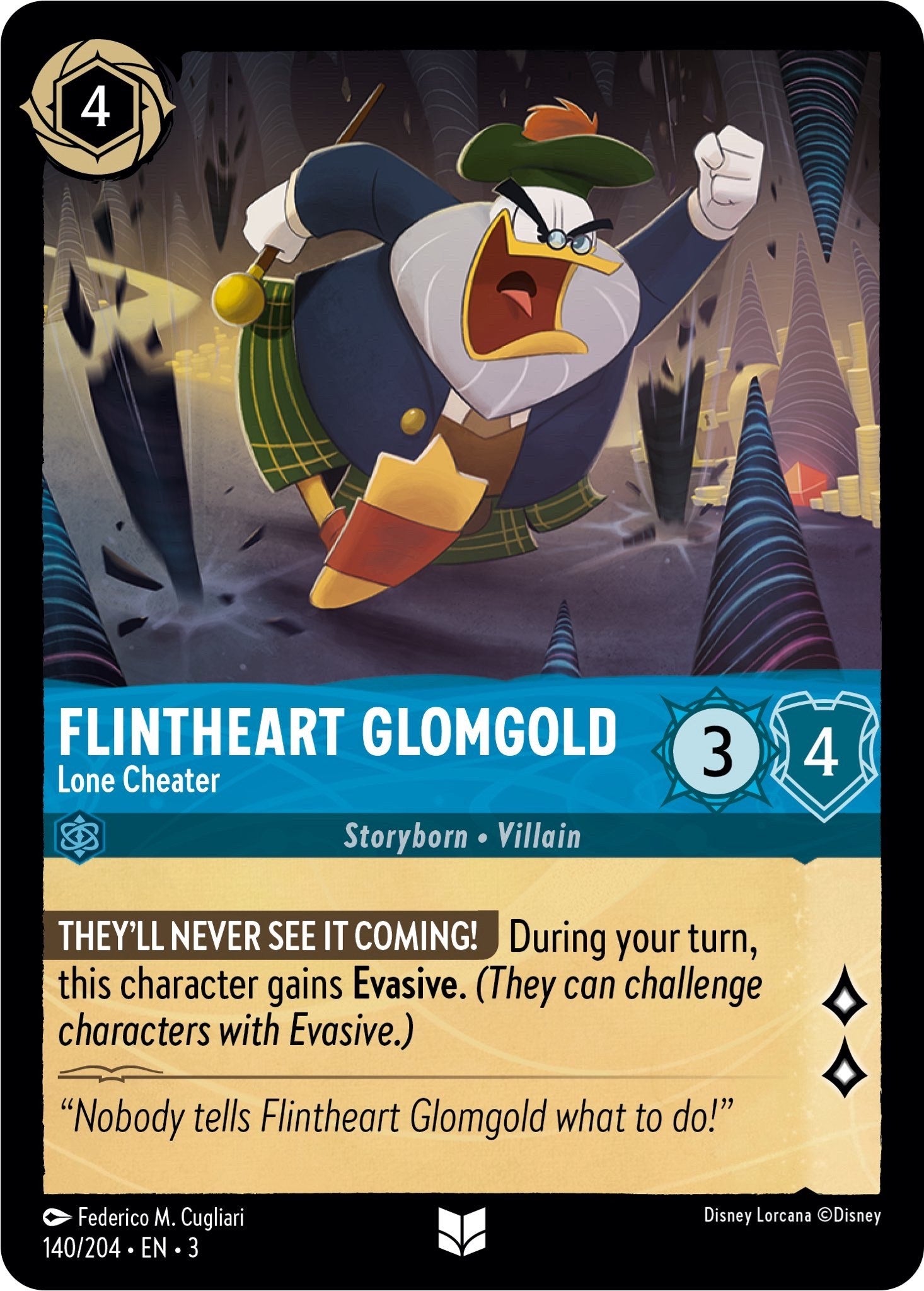 Flintheart Glomgold - Lone Cheater (140/204) [Into the Inklands] Lorcana Single Disney    | Red Claw Gaming