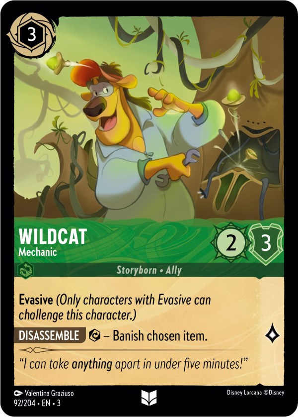Wildcat - Mechanic (92/204) [Into the Inklands] Lorcana Single Disney    | Red Claw Gaming