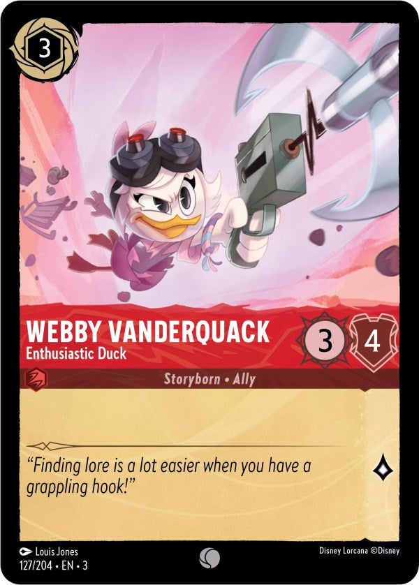 Webby Vanderquack - Enthusiastic Duck (127/204) [Into the Inklands] Lorcana Single Disney    | Red Claw Gaming
