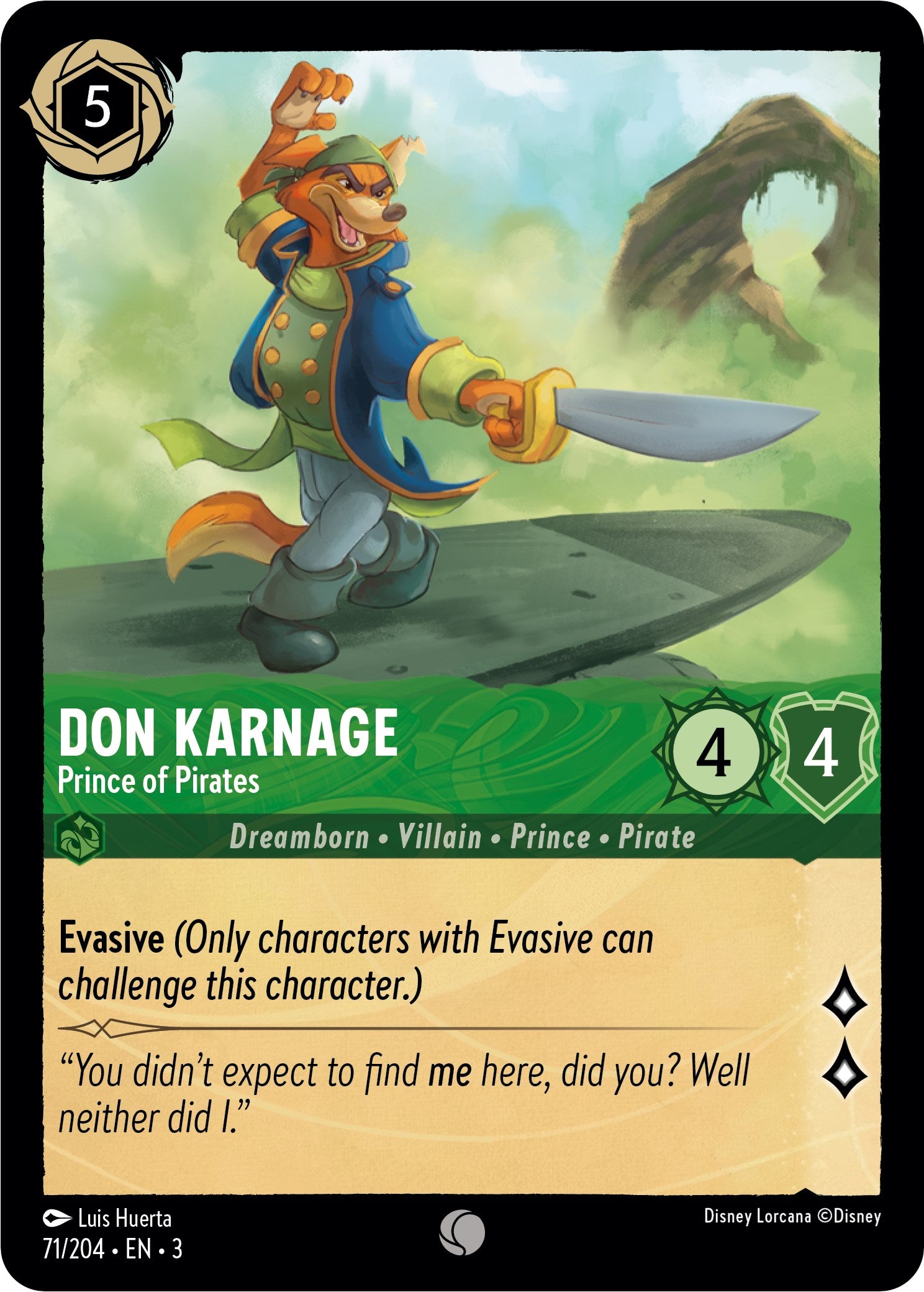 Don Karnage - Prince of Pirates (71/204) [Into the Inklands] Lorcana Single Disney    | Red Claw Gaming