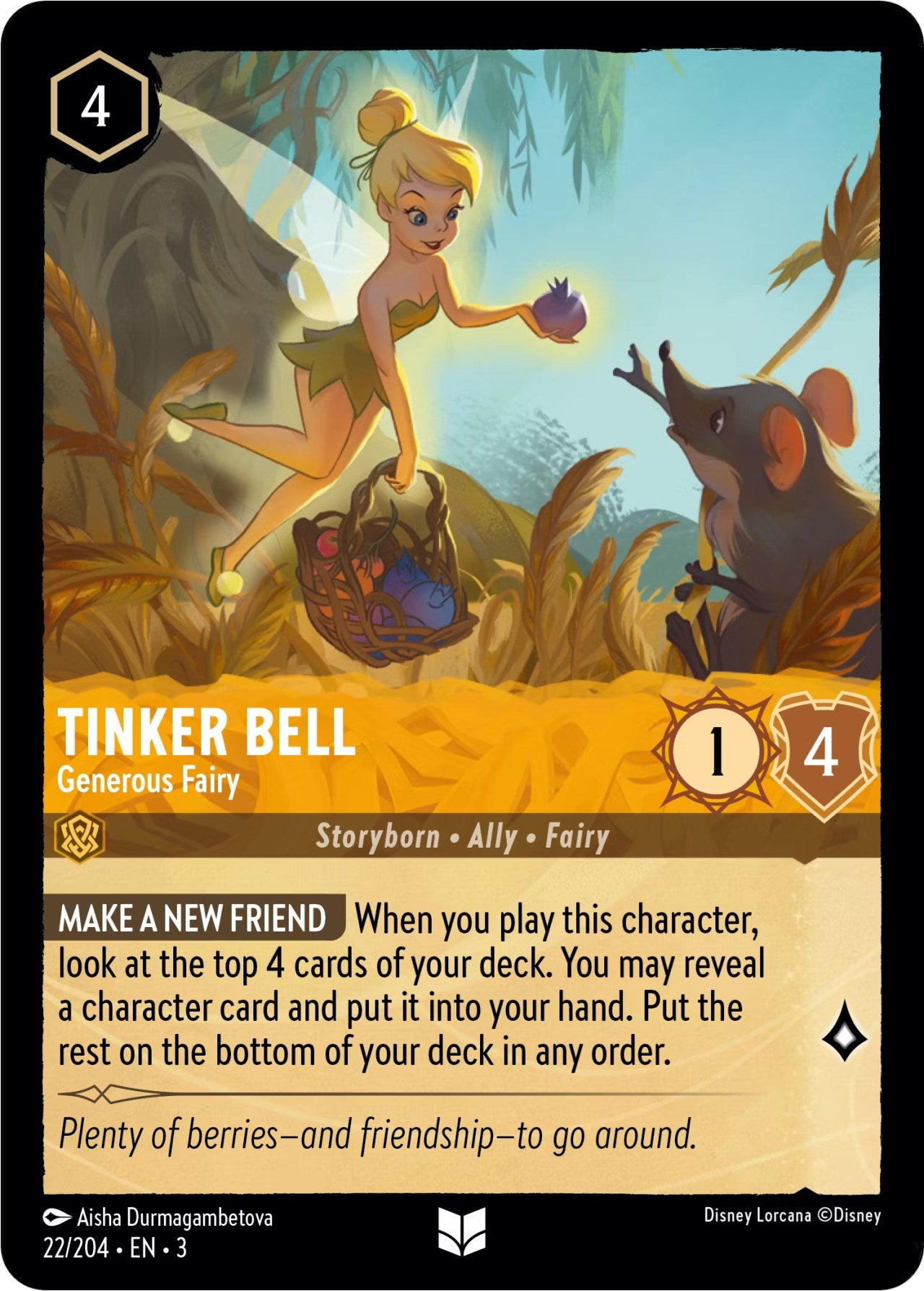 Tinker Bell - Generous Fairy (22/204) [Into the Inklands] Lorcana Single Disney    | Red Claw Gaming