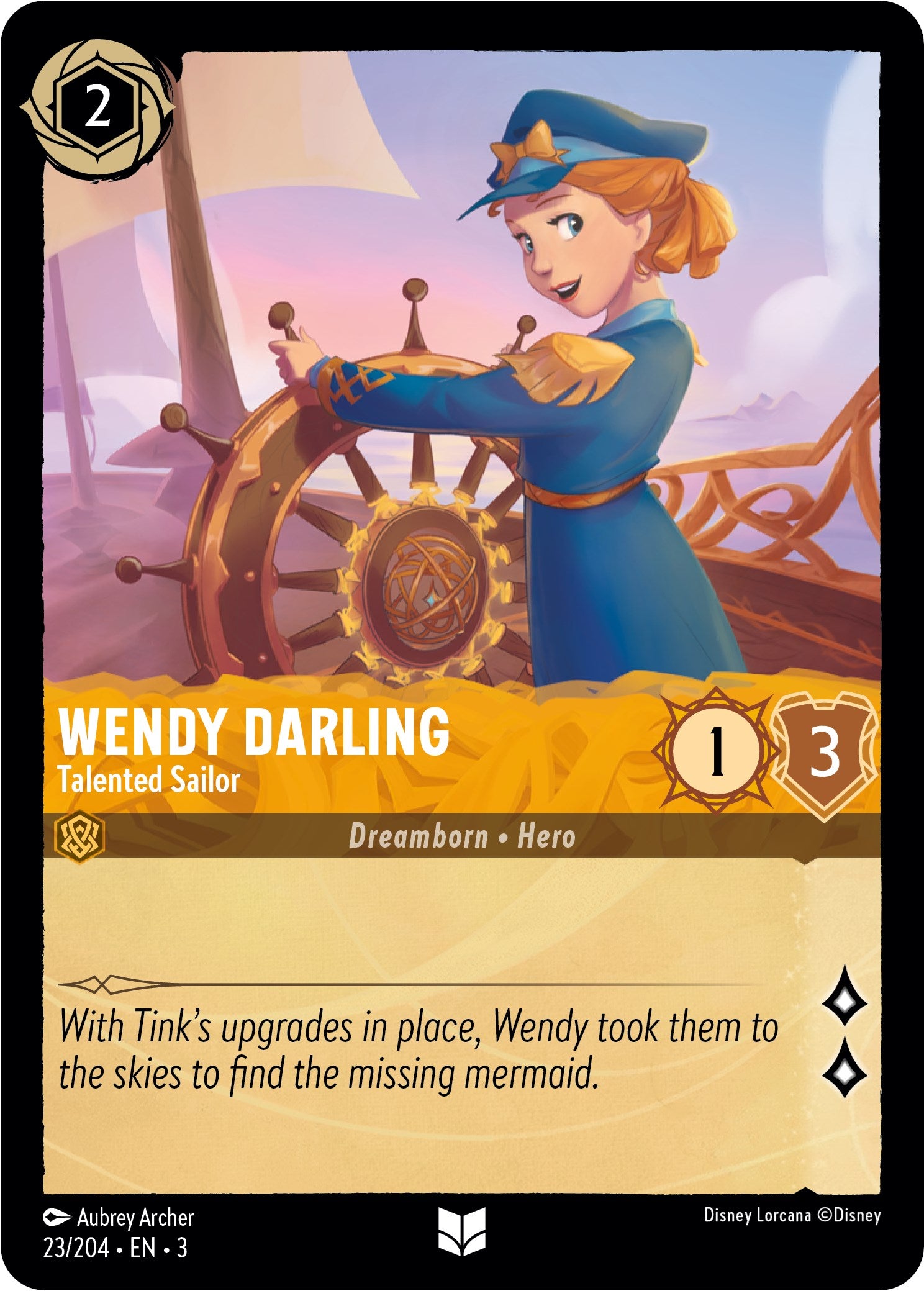 Wendy Darling - Talented Sailor (23/204) [Into the Inklands] Lorcana Single Disney    | Red Claw Gaming