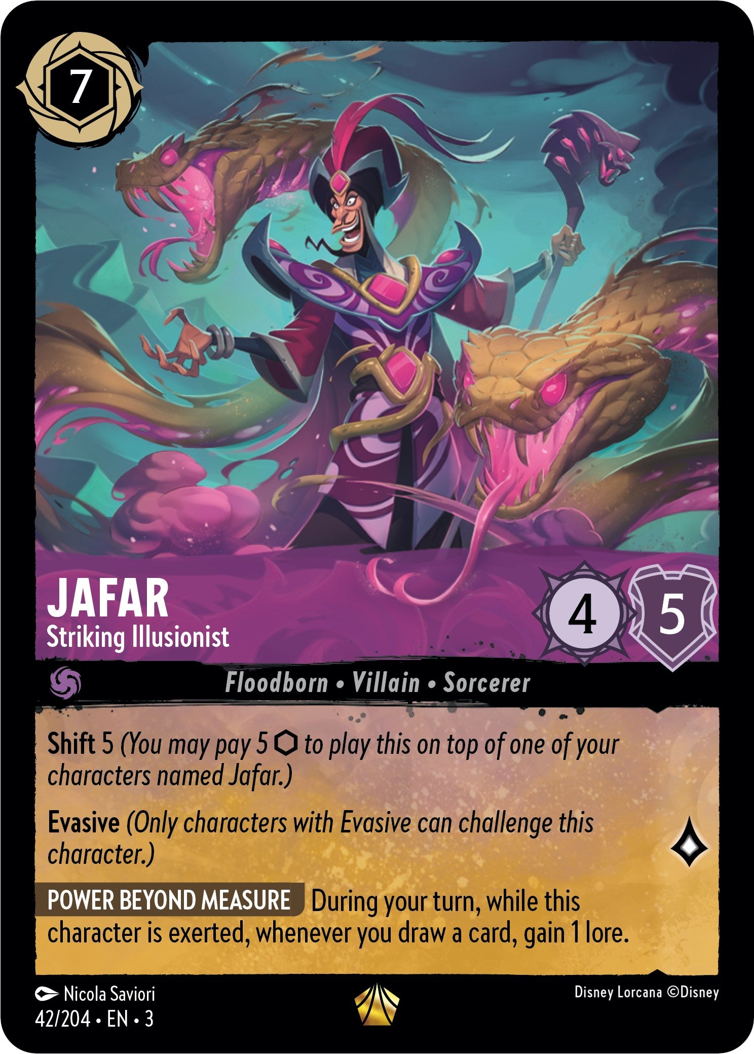 Jafar - Striking Illusionist (42/204) [Into the Inklands] Lorcana Single Disney    | Red Claw Gaming