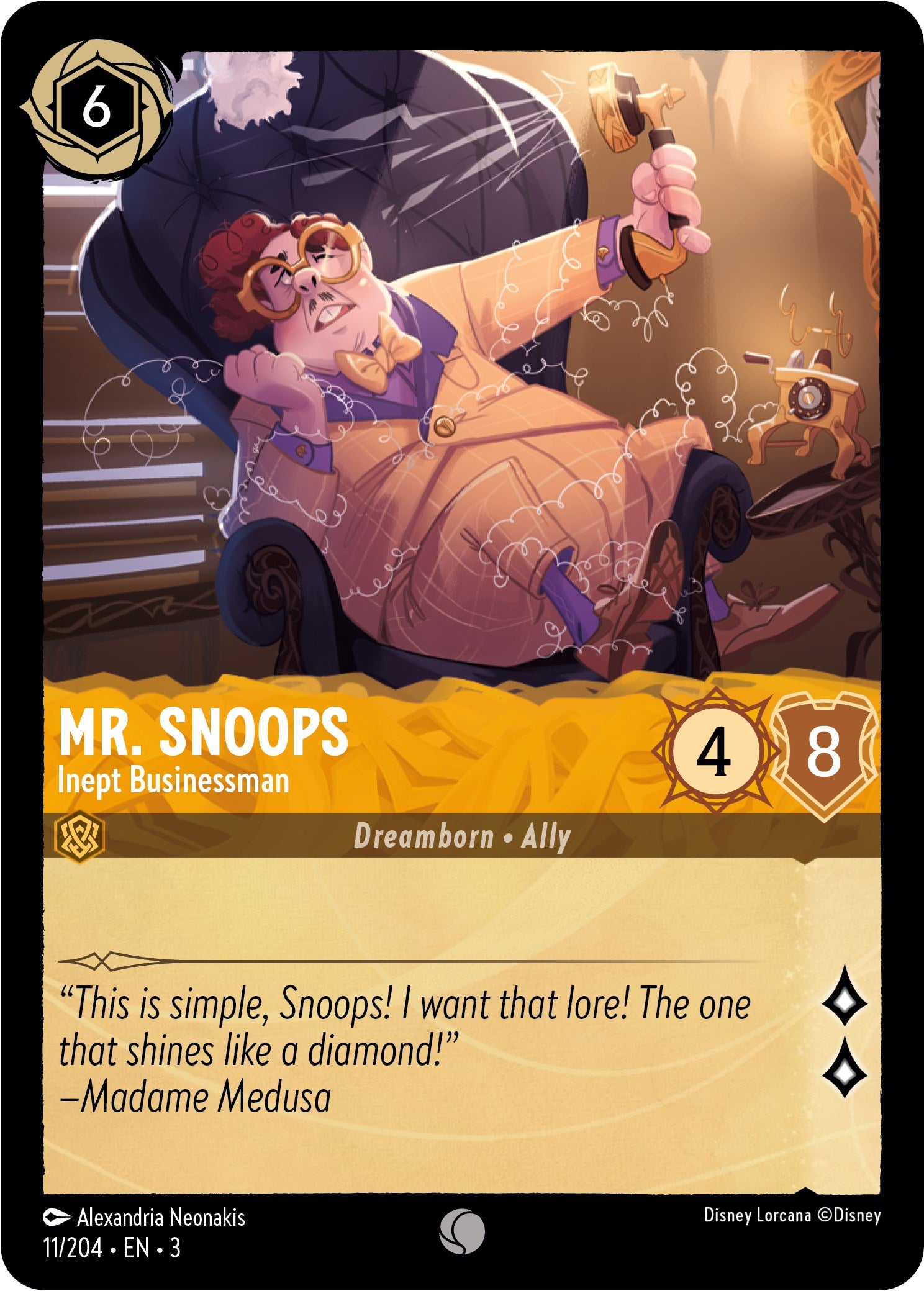 Mr. Snoops - Inept Businessman (11/204) [Into the Inklands] Lorcana Single Disney    | Red Claw Gaming