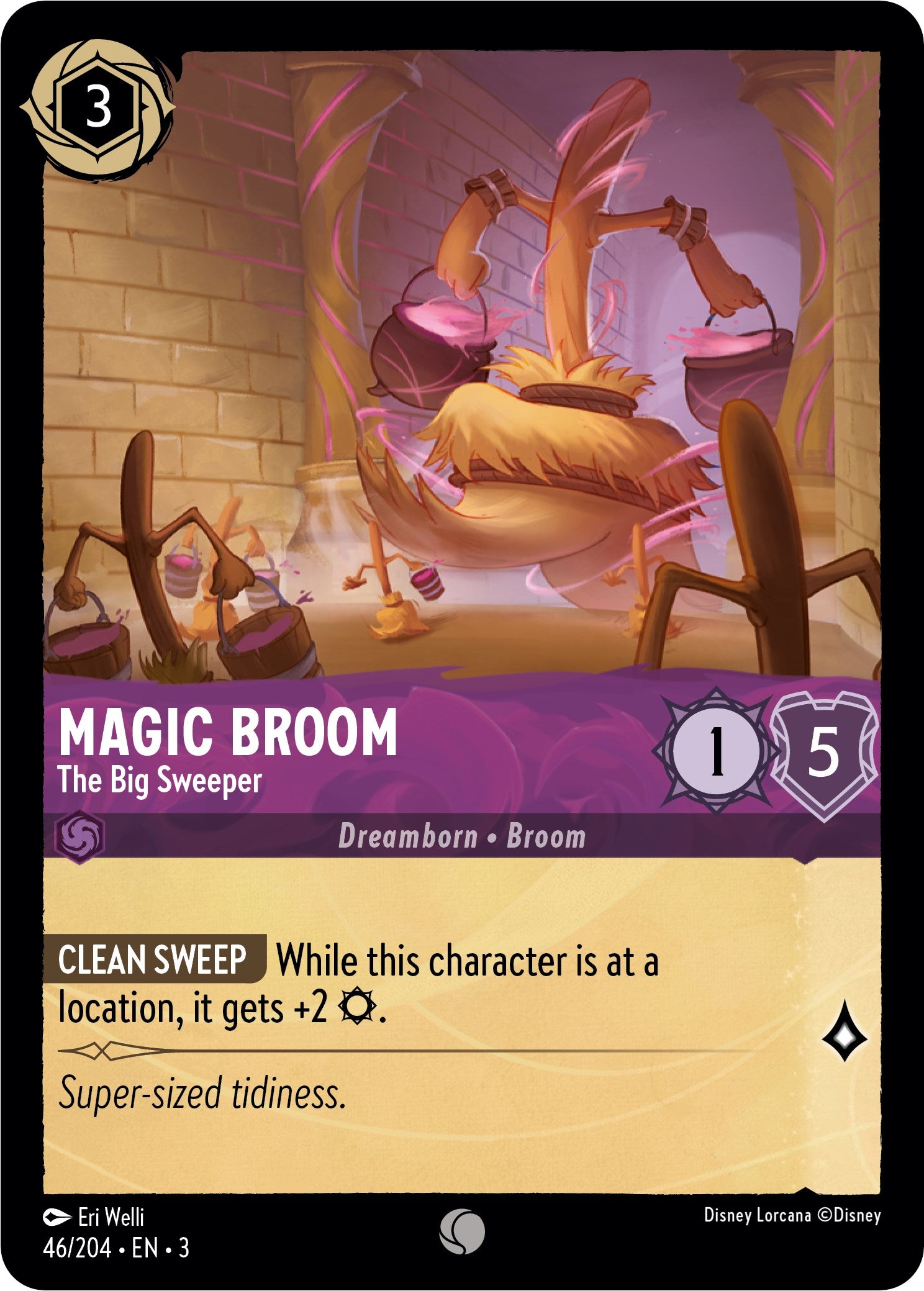 Magic Broom - The Big Sweeper (46//204) [Into the Inklands] Lorcana Single Disney    | Red Claw Gaming