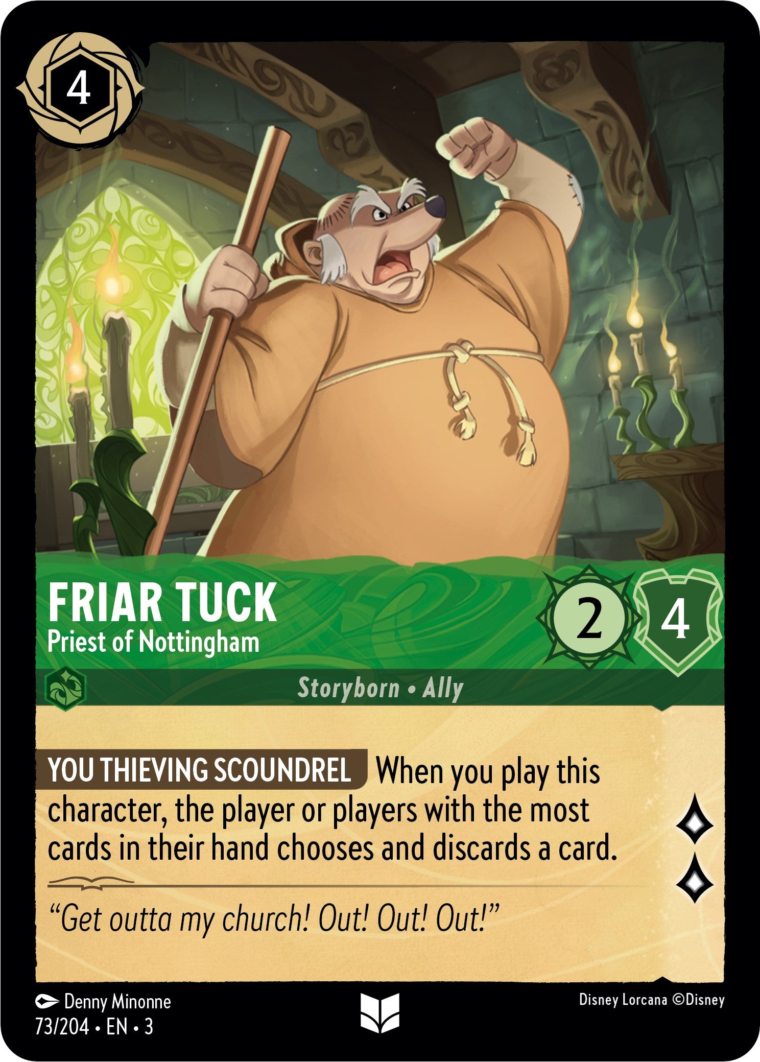Friar Tuck - Priest of Nottingham (73/204) [Into the Inklands] Lorcana Single Disney    | Red Claw Gaming
