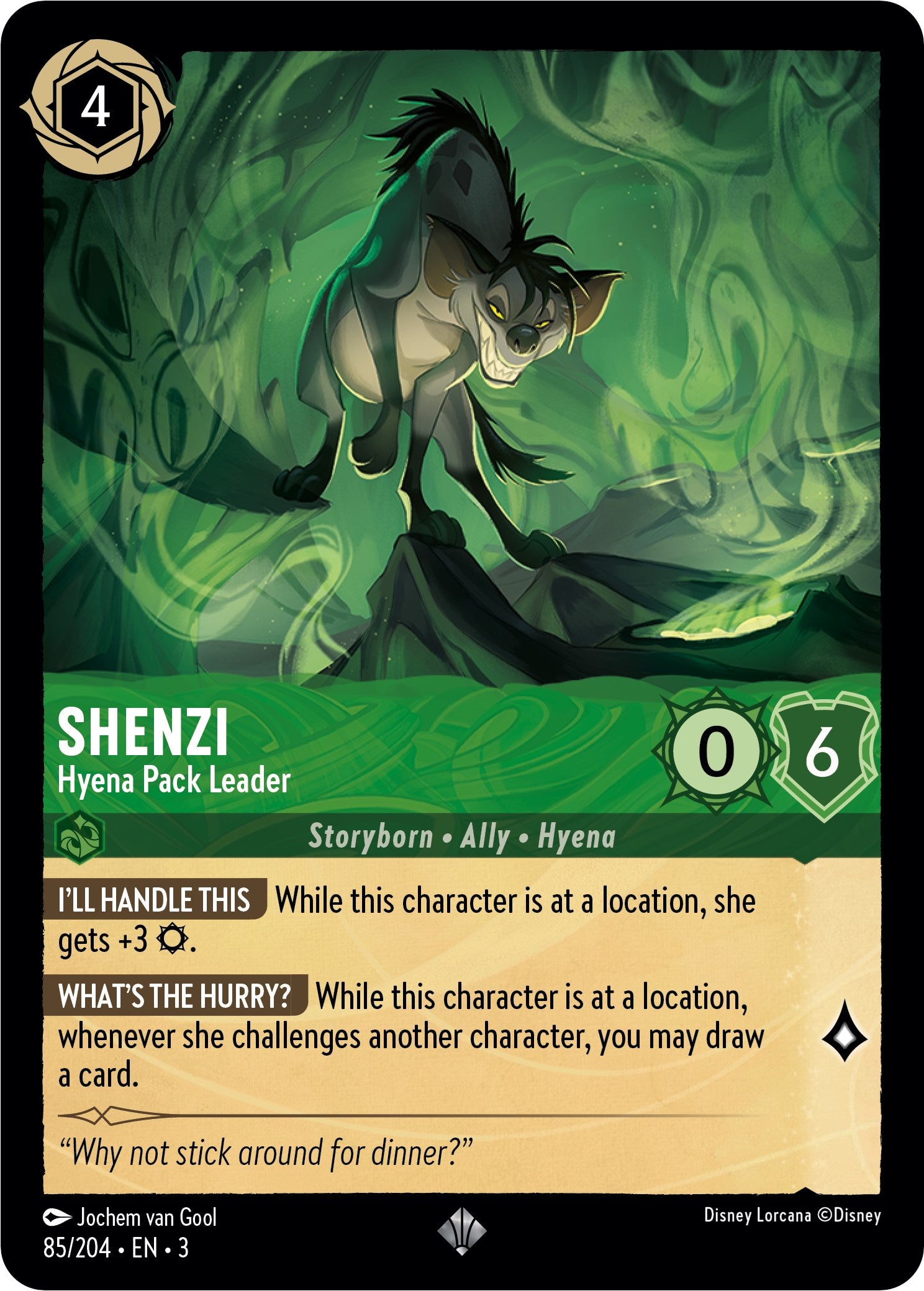 Shenzi - Hyena Pack Leader (85//204) [Into the Inklands] Lorcana Single Disney    | Red Claw Gaming