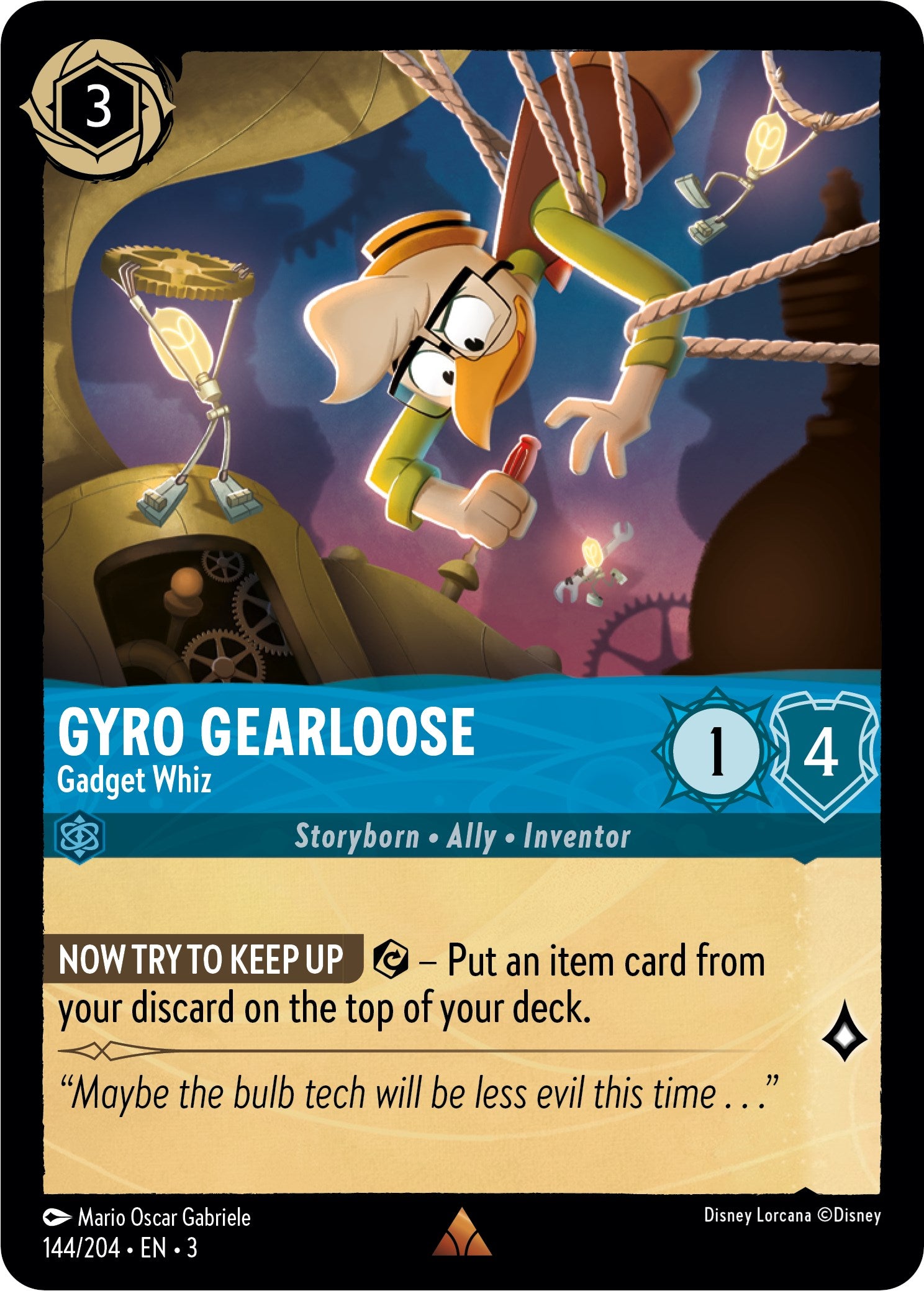 Gyro Gearloose - Gadget Whiz (144//204) [Into the Inklands] Lorcana Single Disney    | Red Claw Gaming