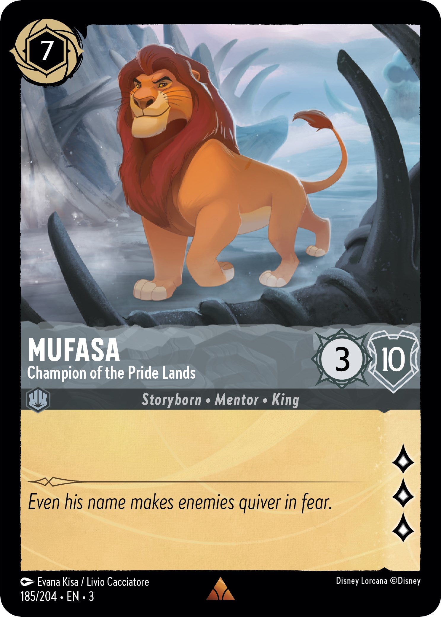 Mufasa - Champion of the Pride Lands (185/204) [Into the Inklands] Lorcana Single Disney    | Red Claw Gaming