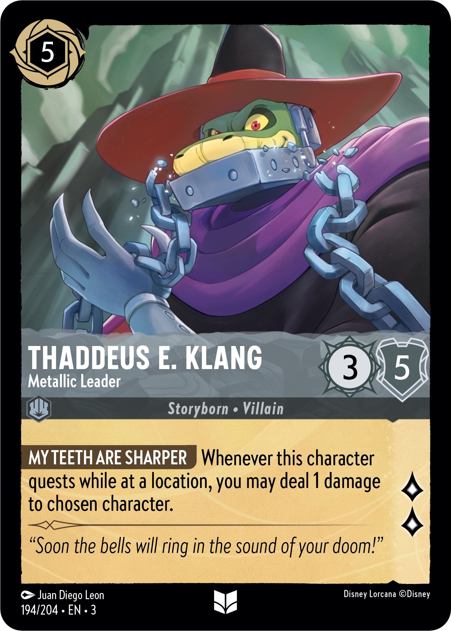 Thaddeus E. Klang - Metallic Leader (194/204) [Into the Inklands] Lorcana Single Disney    | Red Claw Gaming