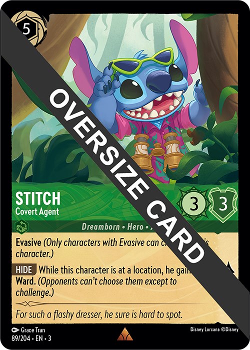 Stitch - Covert Agent (Oversized) (89//204) [Into the Inklands] Lorcana Single Disney    | Red Claw Gaming