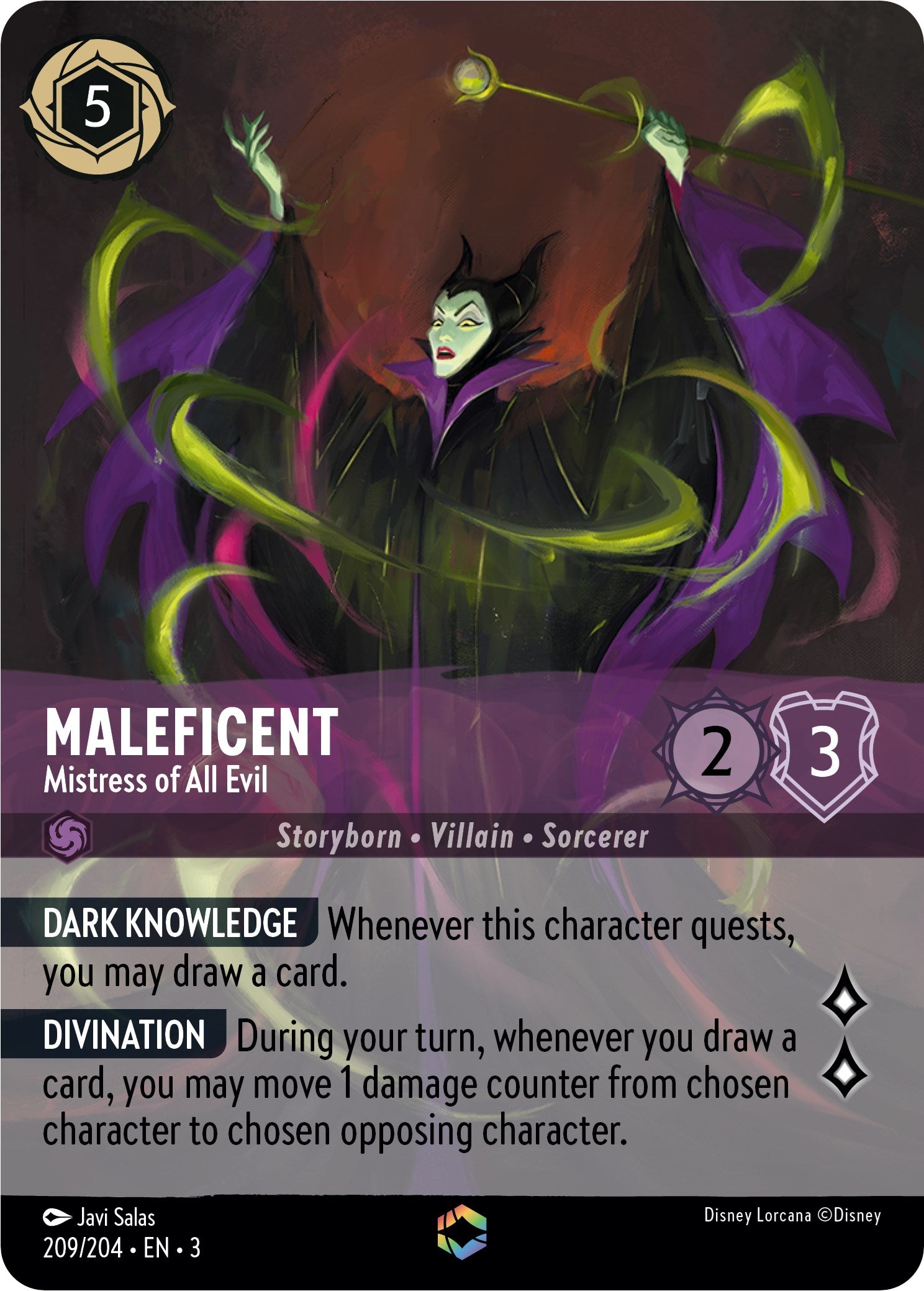 Maleficent - Mistress of All Evil (Alternate Art) (209/204) [Into the Inklands] Lorcana Single Disney    | Red Claw Gaming