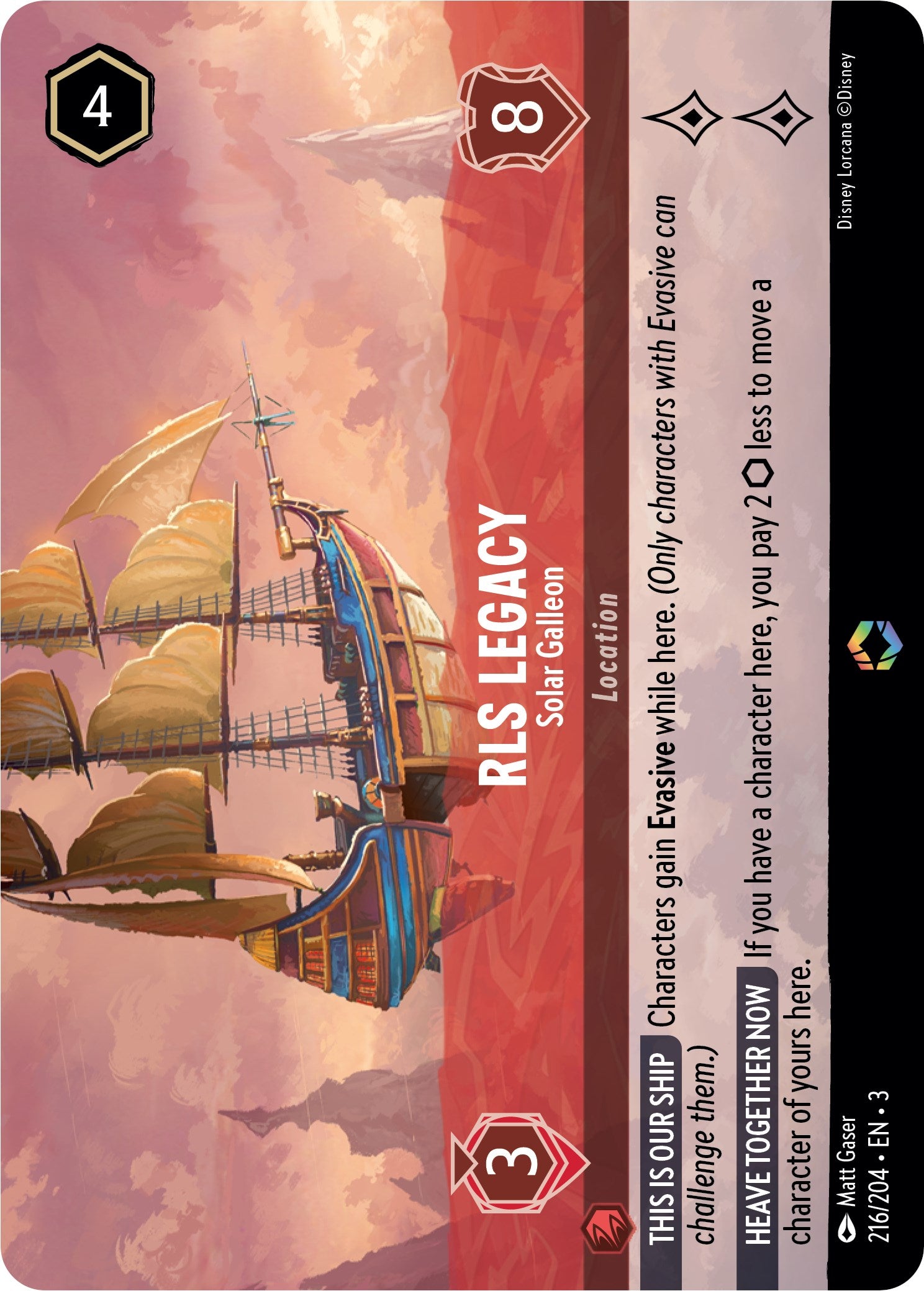 RLS Legacy - Solar Galleon (Alternate Art) (216/204) [Into the Inklands] Lorcana Single Disney    | Red Claw Gaming