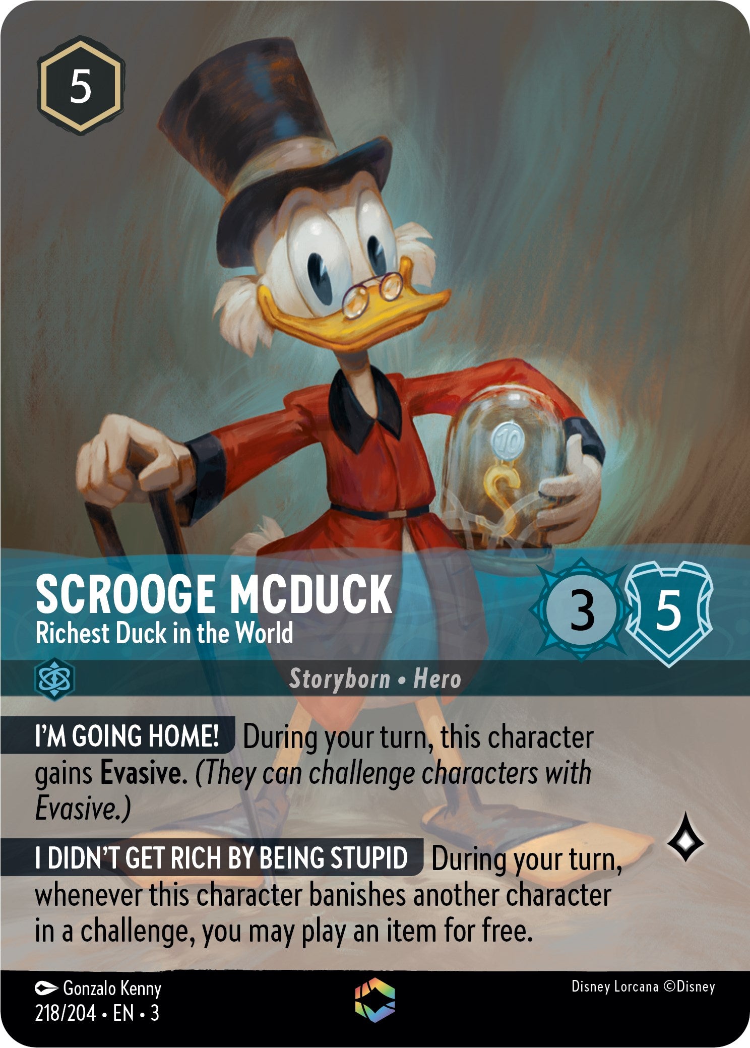 Scrooge McDuck - Richest Duck in the World (Alternate Art) (218/204) [Into the Inklands] Lorcana Single Disney    | Red Claw Gaming