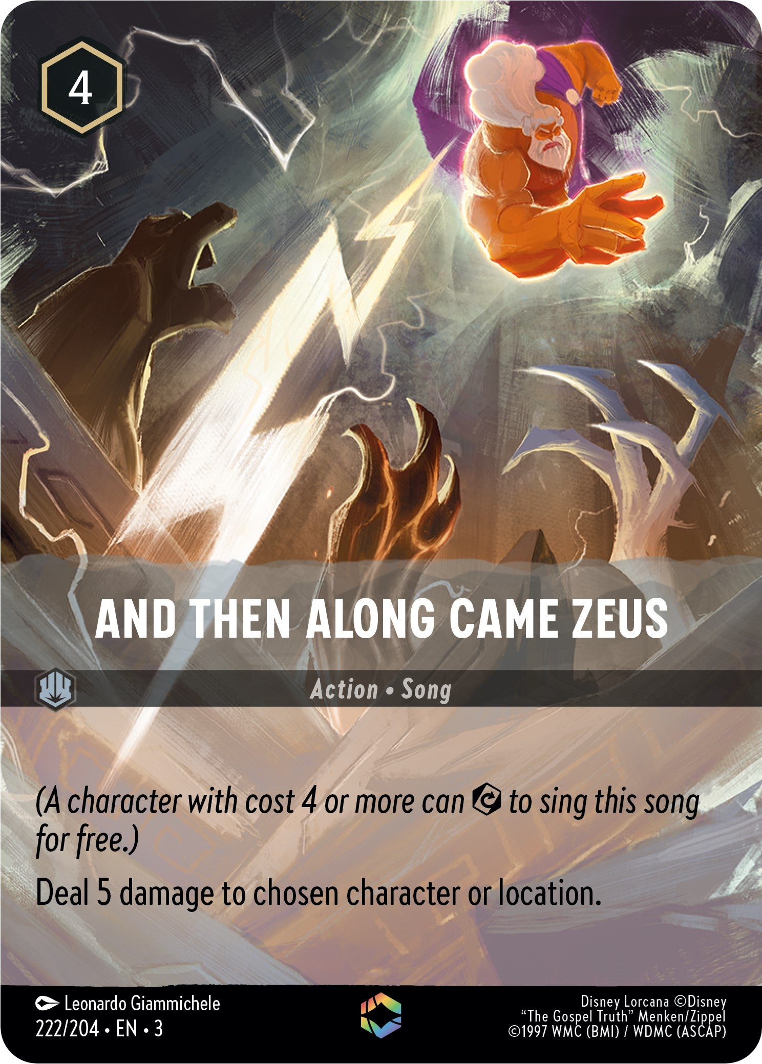 And Then Along Came Zeus (Alternate Art) (222/204) [Into the Inklands] Lorcana Single Disney    | Red Claw Gaming