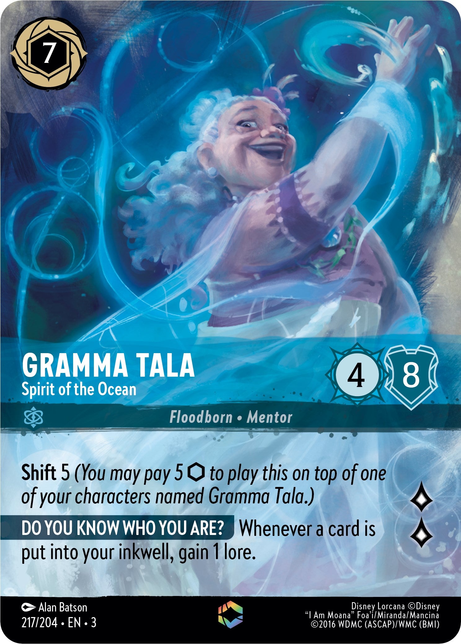 Gramma Tala - Spirit of the Ocean (Alternate Art) (217/204) [Into the Inklands] Lorcana Single Disney    | Red Claw Gaming